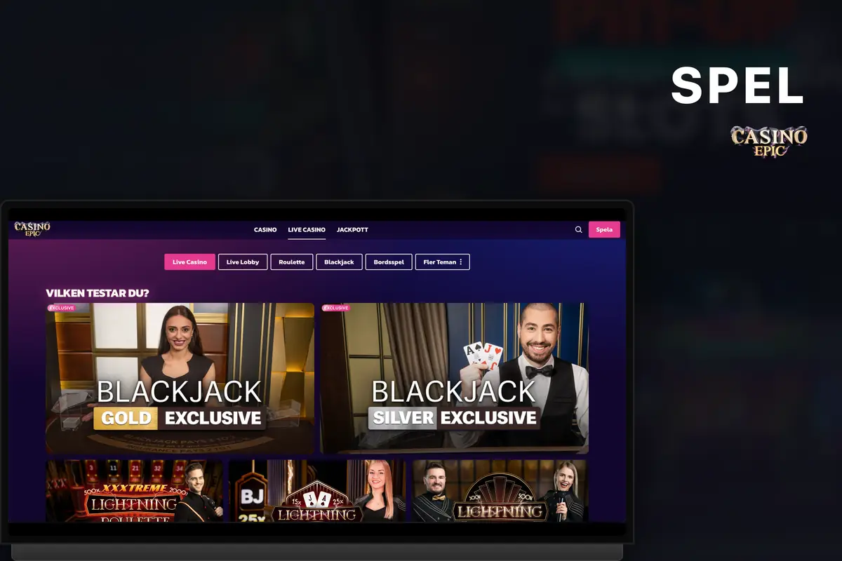 Epic Casino spellobby — casino och spel