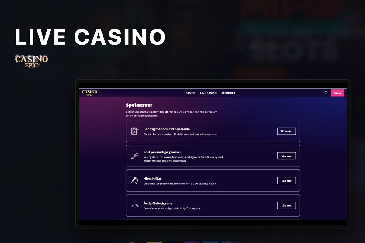 Epic Casino live casino — live dealrar och spel