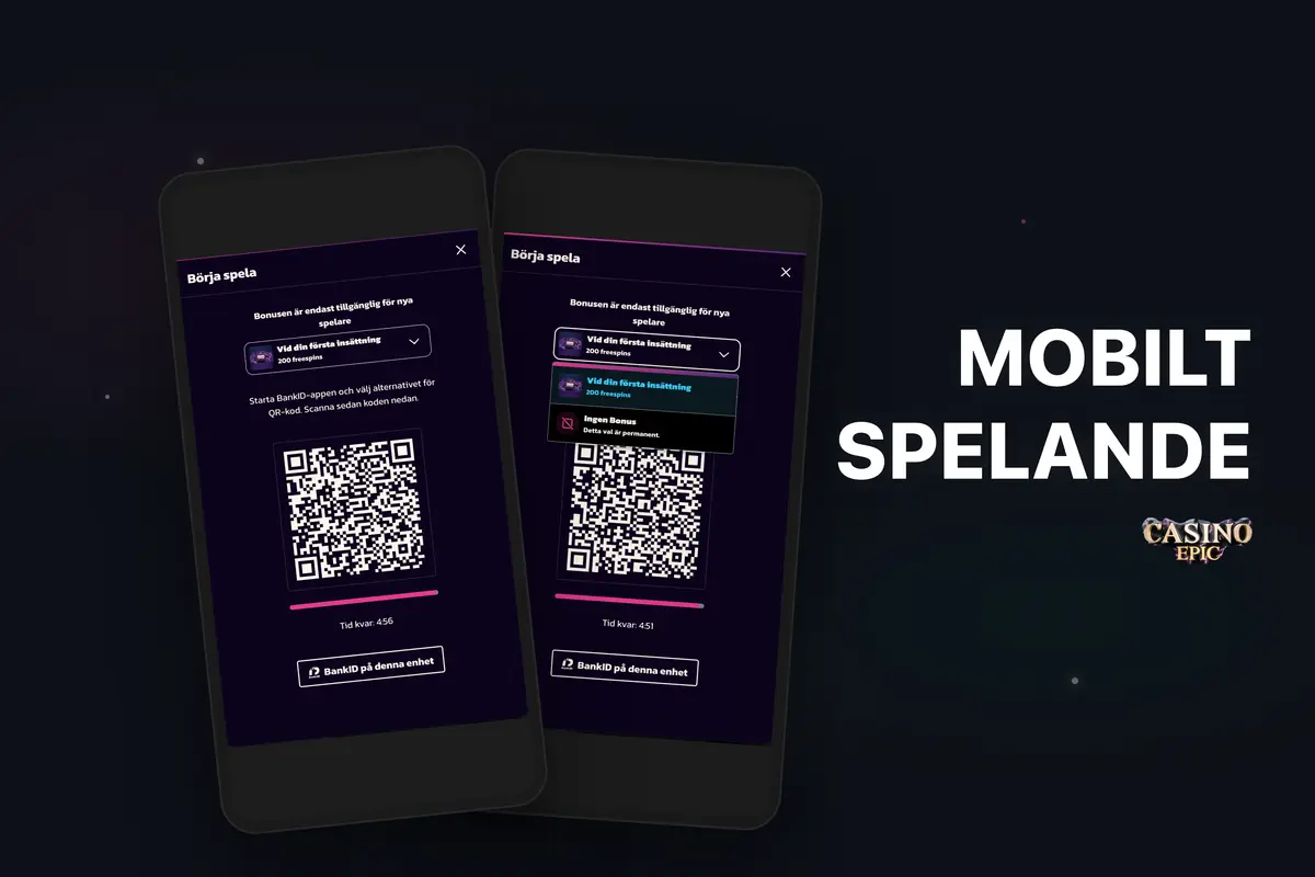 Epic Casino mobilwebb och app — Android och iOS